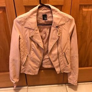 NWOT pink leather style jacket